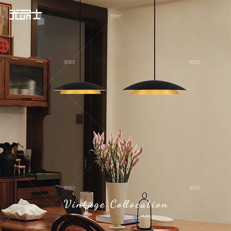 可伸缩飞碟餐厅吊灯轻奢高级感中古圆餐桌吧台长吊线灯复古松塔灯,家装灯饰光源,餐厅吊灯,淘宝优惠券,粉丝福利购,淘宝优惠卷