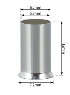 EN16-12管型针式裸端头冷压接线端子铜鼻子紫铜16mm平方1000只