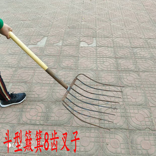 牛粪叉子农具大码草叉牛场煤叉玉米秸秆草料叉子农用钢叉齿四实心