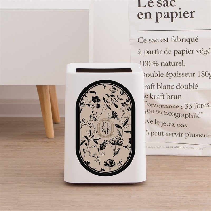 奶油风侘寂风垃圾桶家用客厅卧室卫生间厕所高颜值厨房大容量创意