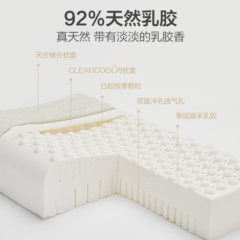 8H天然乳胶枕成人护颈椎记忆枕芯新疆长绒棉单人高低按摩枕头Z3