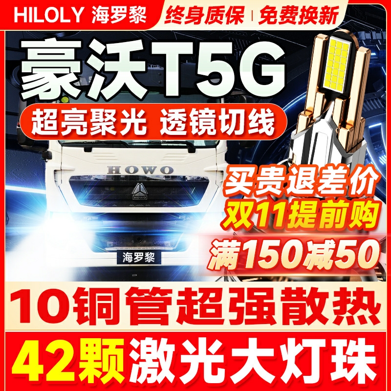 【42颗大灯珠】豪沃T5Gled大灯