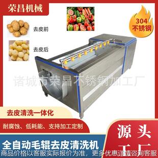 果蔬去皮清洗机 土豆芋头清洗机 毛辊清洗机 花生去泥沙清洗设备