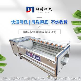 自动出料马蹄毛辊清洗机 大姜毛辊清洗去皮机 小型辣根毛辊清洗机