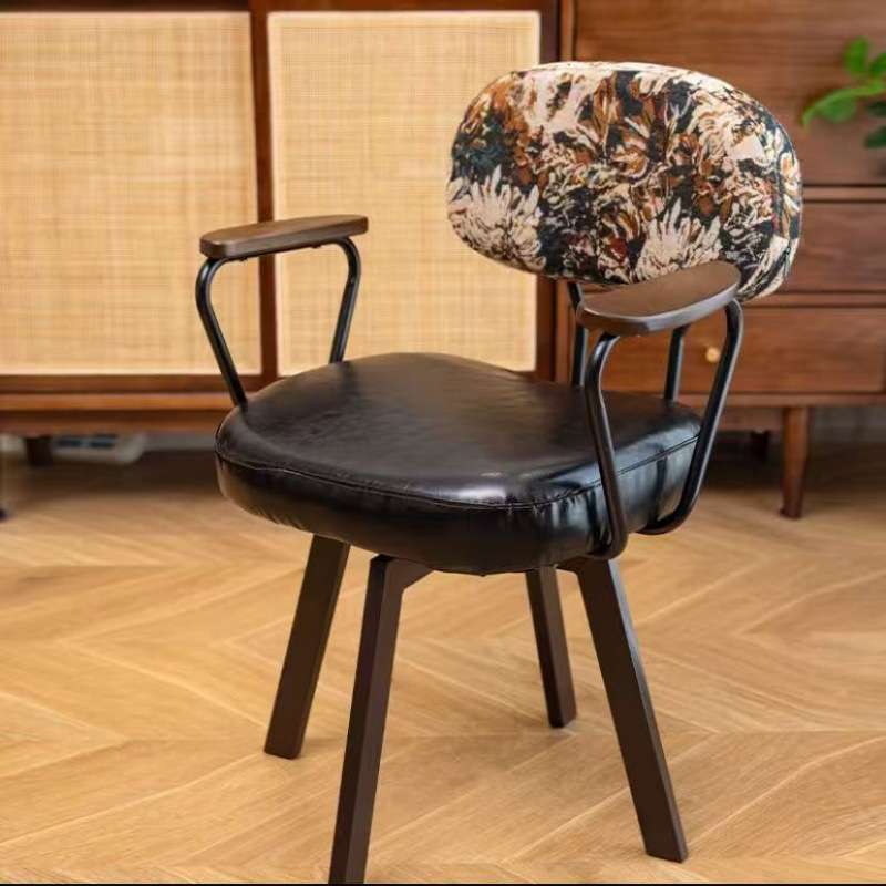 靠背椅化妆椅可旋转中古风电脑椅家用椅子舒服久坐书房办公书桌椅