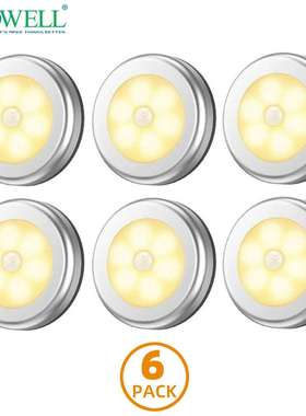 Motion Sensor Light新奇特圆形感应灯创意磁吸LED人体感应小夜灯