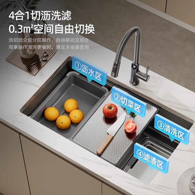 【1.5MM内胆】东鹏厨房手工水槽304不锈钢集渣大单槽台下洗菜盆T2,家装主材,水槽套餐,淘宝优惠券,粉丝福利购,淘宝优惠卷