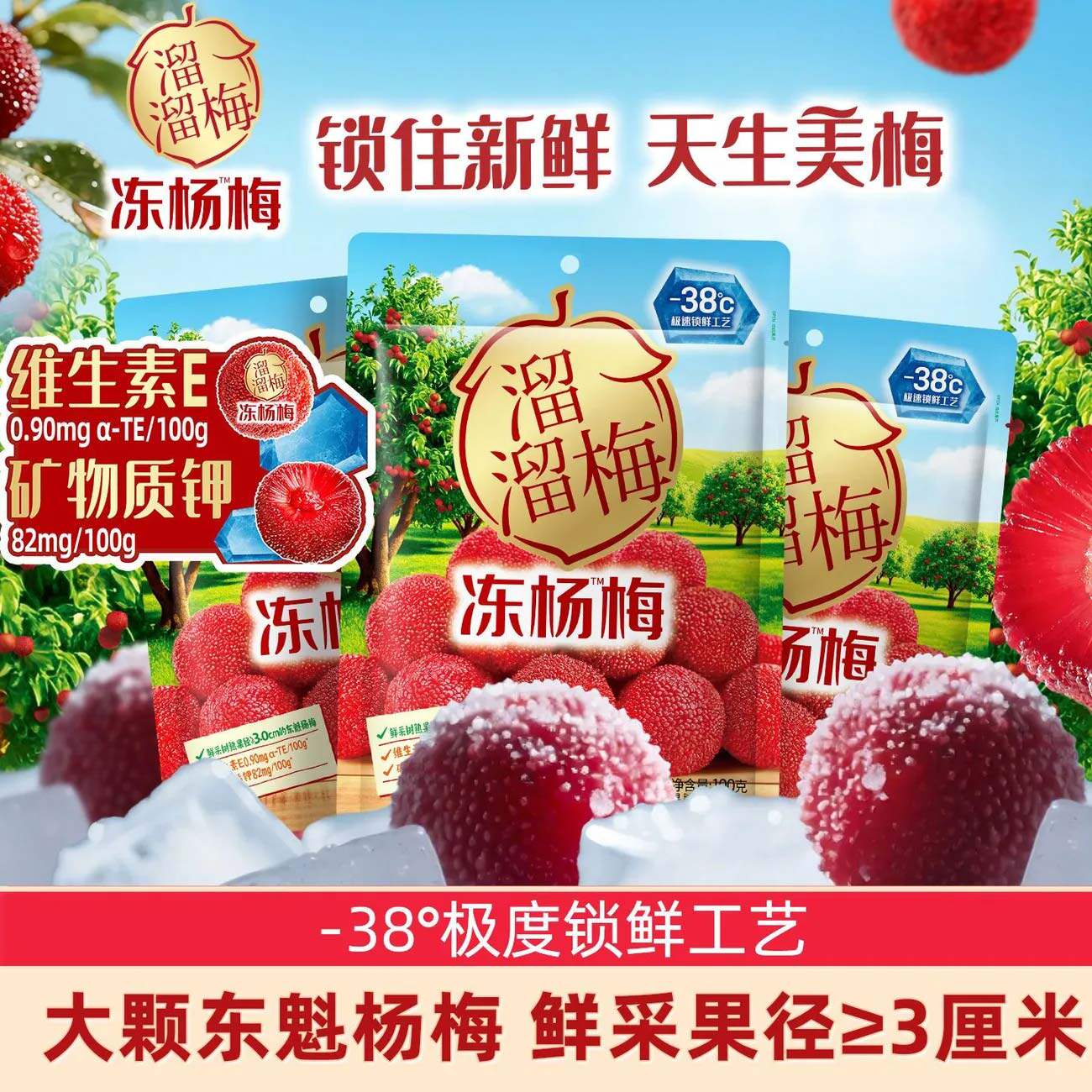 【果园直发】溜溜梅冻杨梅100g大颗粒果脯果干办公室休闲解馋零食