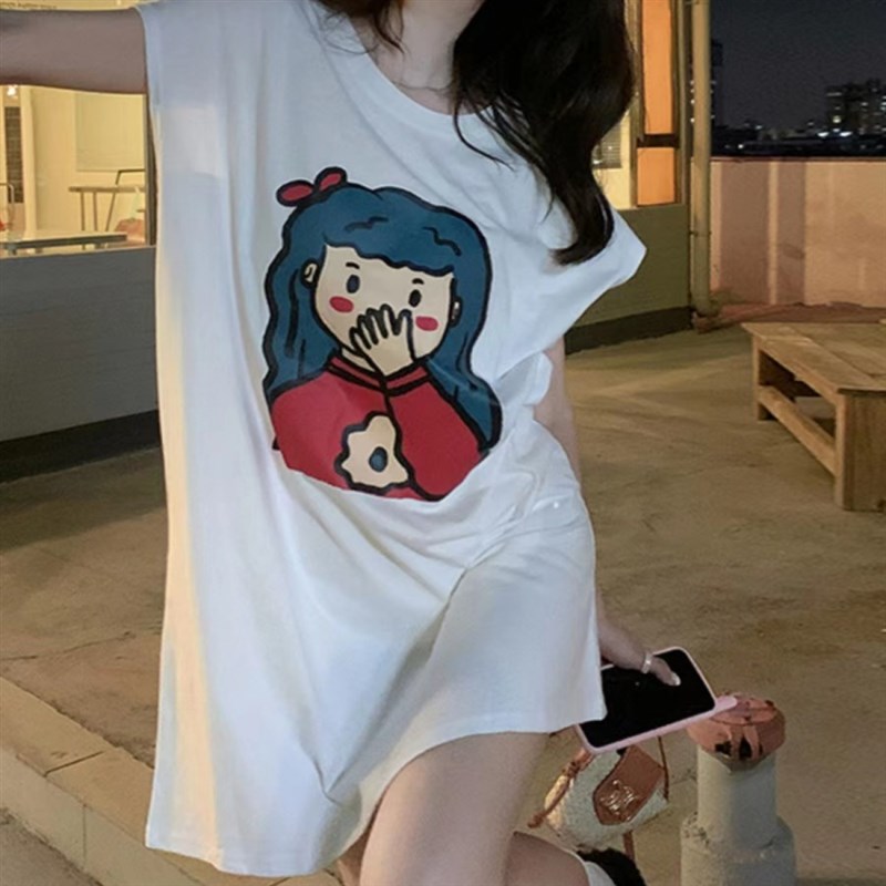 吊带背心睡裙女孩夏季p纯棉大码无袖t恤睡衣学生网红可外穿家居服