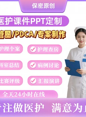 医学护理ppt代制作医护QCC品管圈课件护理个案查房医疗pdca代总结