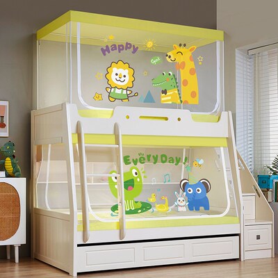 20234年新款子母床梯形上下铺家用上下床1.5m上下床蚊帐高低儿童
