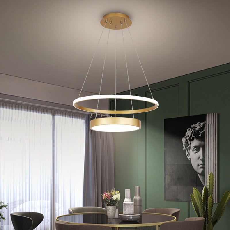 轻奢餐厅吊灯 后现代金色tled饭厅火锅店办公室灯具北欧圆形餐桌