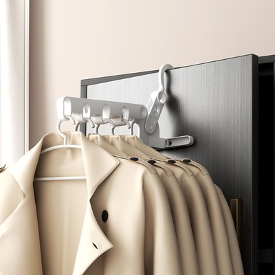 旅行便携式晾衣架可折叠出差旅游酒店室内晾衣服神器寝室5孔挂钩