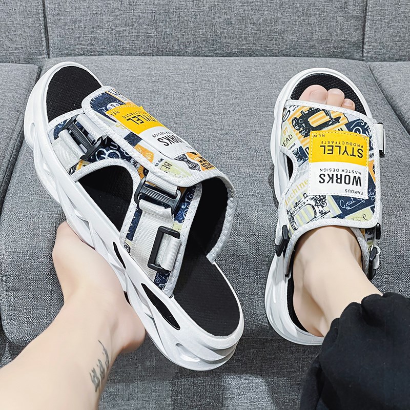 2023新款夏季拖鞋男潮外穿防滑网红一字拖开车穿运动休闲沙滩凉鞋