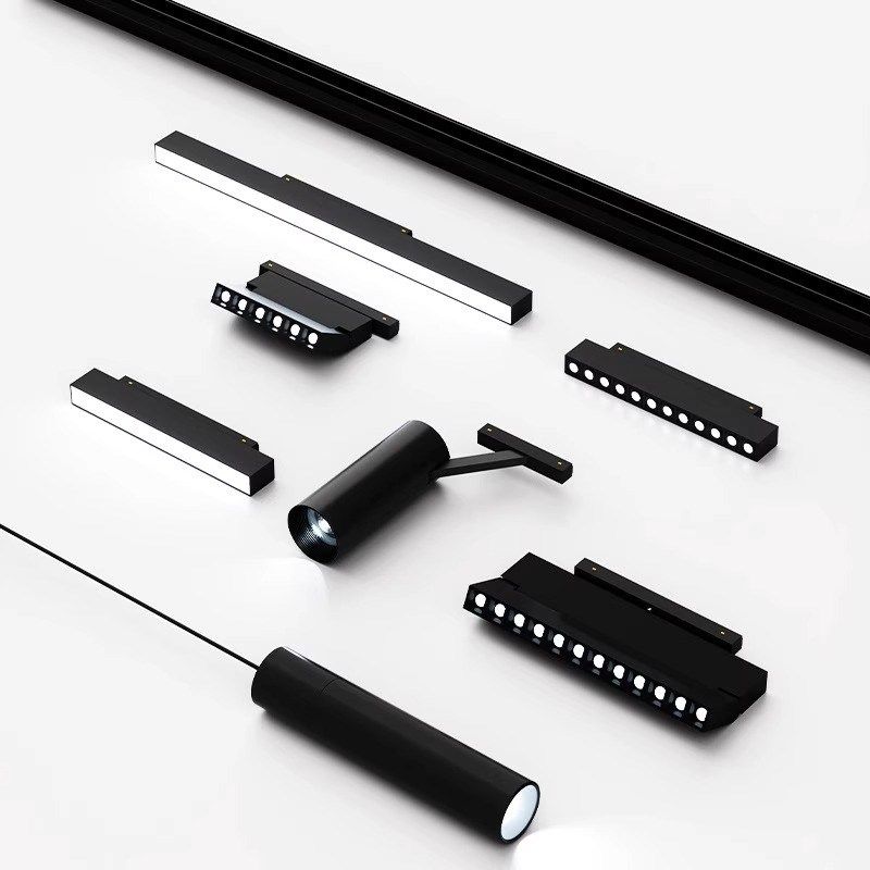 磁吸轨道灯无主灯嵌入式明装客厅照明无边框射灯led泛光灯线性灯,家装灯饰光源,轨道磁吸灯,淘宝优惠券,粉丝福利购,淘宝优惠卷