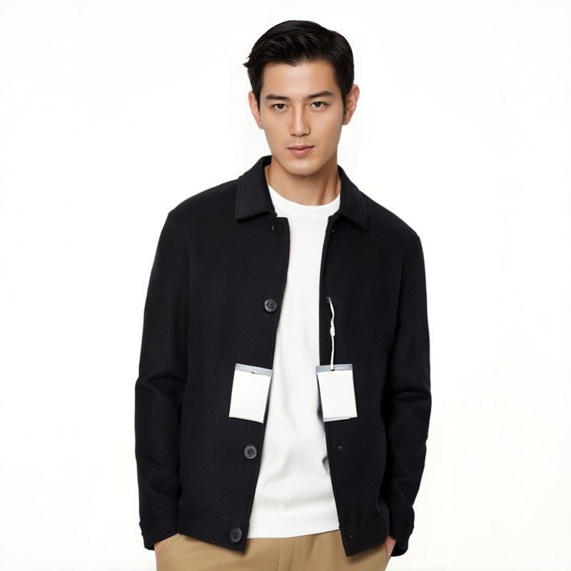 丽新折扣 Y易2 系列 秋冬男士羊毛呢大衣简约大方短款双面呢