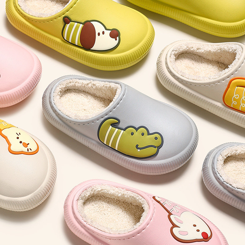 防水儿童棉拖鞋男童女童冬季新款2025室内宝宝小朋友家居拖鞋亲子