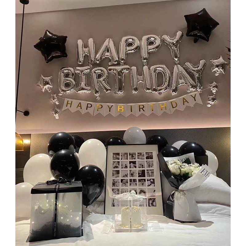 生日派对男友场景布置用品酒店氛围感男孩女孩气球惊喜装饰背景墙
