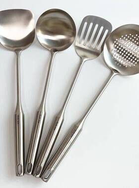 TTANG 304不锈钢锅铲煎铲汤勺捞勺漏勺厨房炒菜家用厨具4件套装