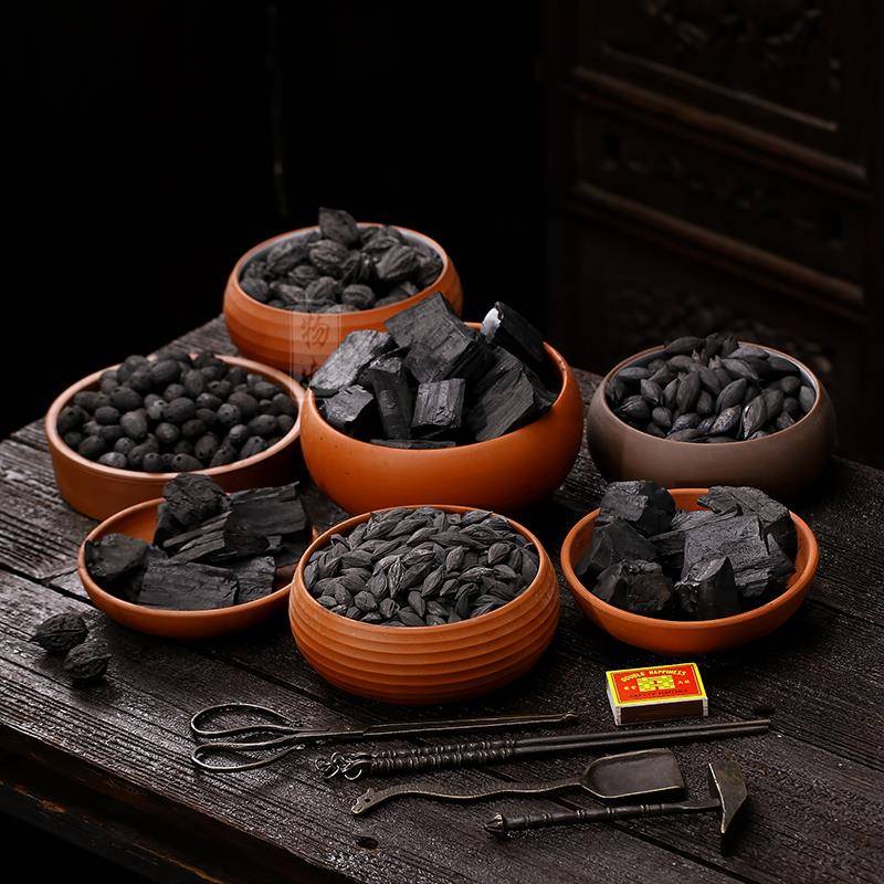 茶道煮茶龙眼碳橄榄碳围炉煮茶炭乌金炭核桃碳黑炭木炭黑金碳无烟