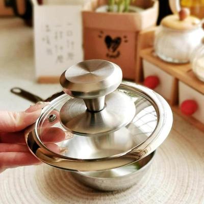 不多见的宽边 304不锈钢锅盖12-16-18-20cm钢化玻璃汤锅奶锅盖子