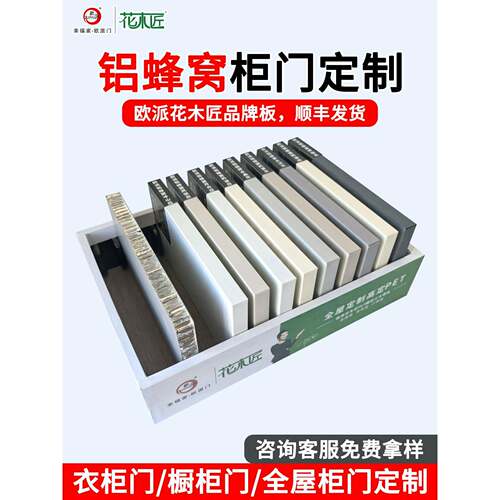 柜门定制PET高光肤感铝合金折叠衣柜门蜂窝铝带框厨房橱柜门自装
