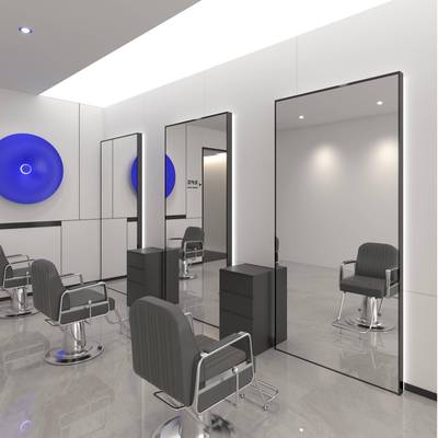 网红店同款镜理发店镜子落地镜美发店挂墙镜台发廊专用高清美颜镜