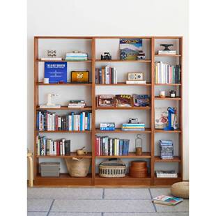 二黑木芒果书柜实木组合柜展示柜手工制作柜覆古斯堪的纳维亚小公