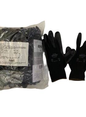 ANSELL安思尔48-126耐磨防滑手套PU丁腈涂层浸掌透气EDGE劳保手套