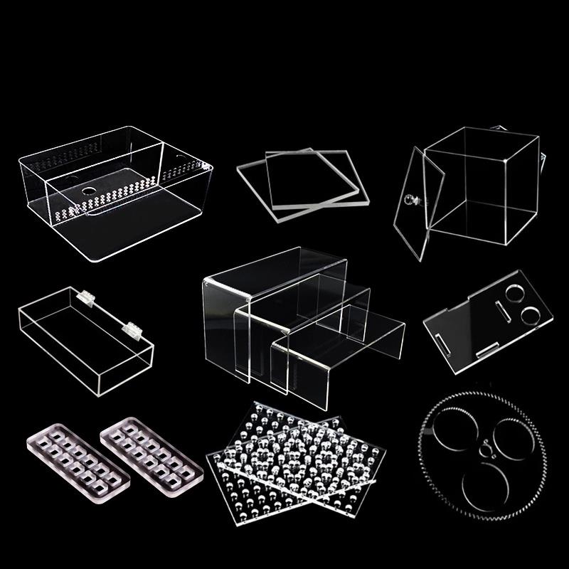 亚克力板加工定制高架箱折弯热折弯印花图案透明彩色有机玻璃板