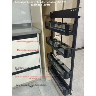 欧达厨房拉篮半墙柜卫生间浴室柜抽屉式拉篮夹缝侧装极窄柜拉篮