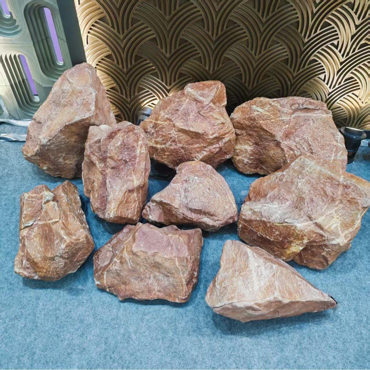仿真沙生石黄色景观PU泡沫石头仙侠影视剧园林庭院黄山石火山石