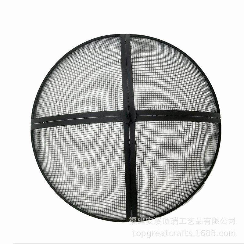 圆形户外烧烤桌网罩 铁艺可拆装火盆网盖 烧烤炉取暖炉碳炉网罩