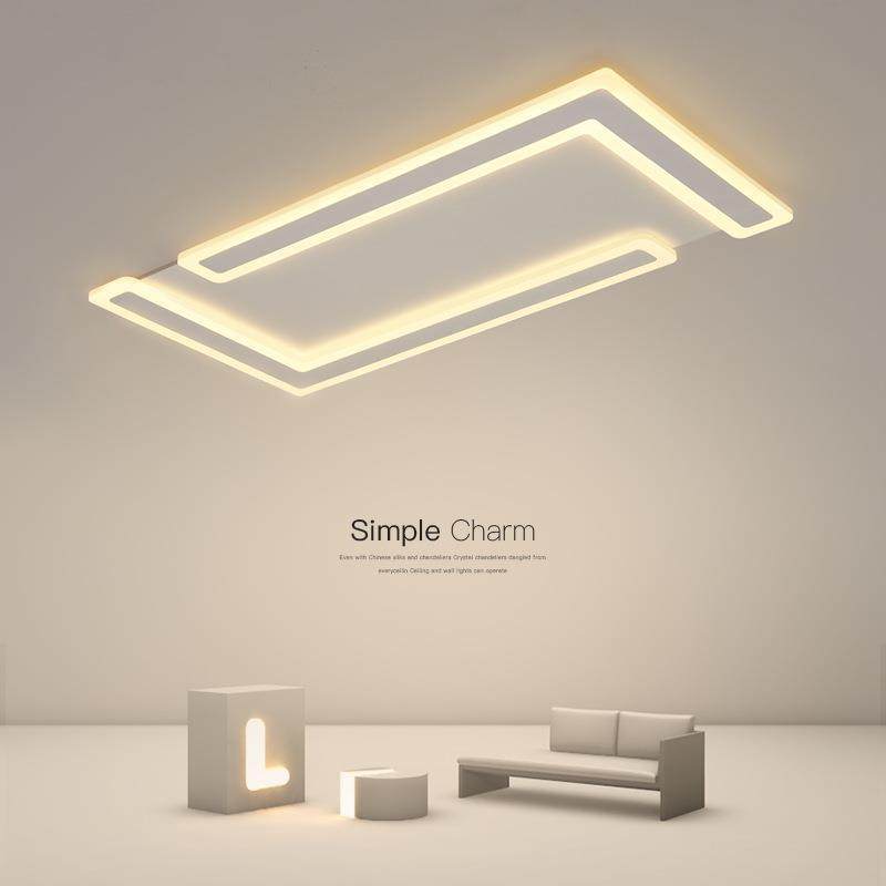 客厅灯简约现代大气家用长方形led吸顶灯创意超薄卧室灯北欧灯具