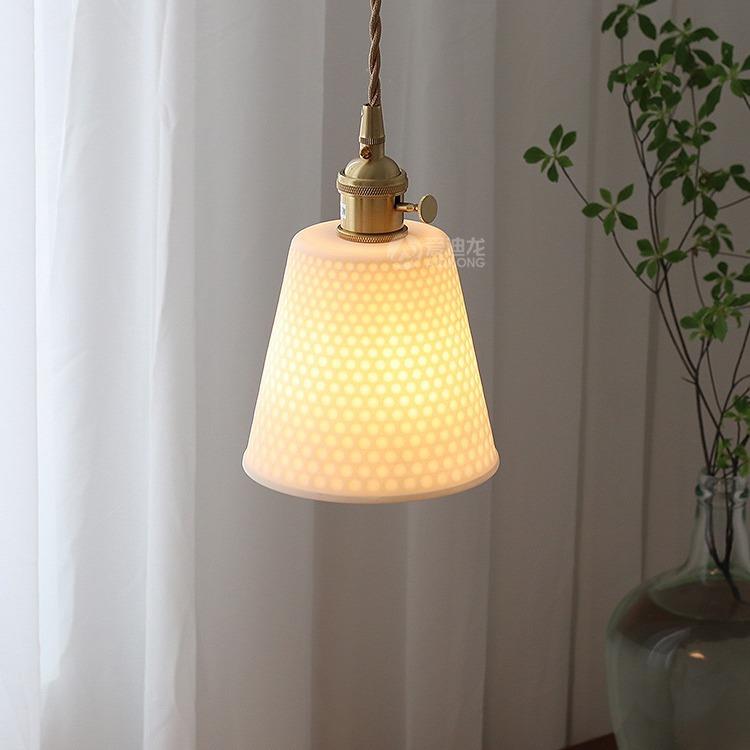 日式北欧餐厅吧台床头壁灯民宿工作室咖啡店复古陶瓷小吊灯