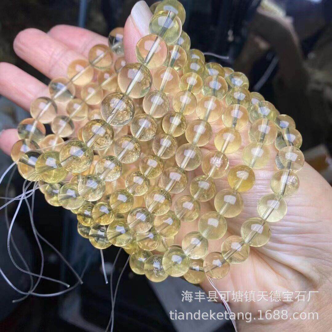 天然柠檬晶圆珠手链货头品冰柠檬手串夏天清新工厂柠檬晶