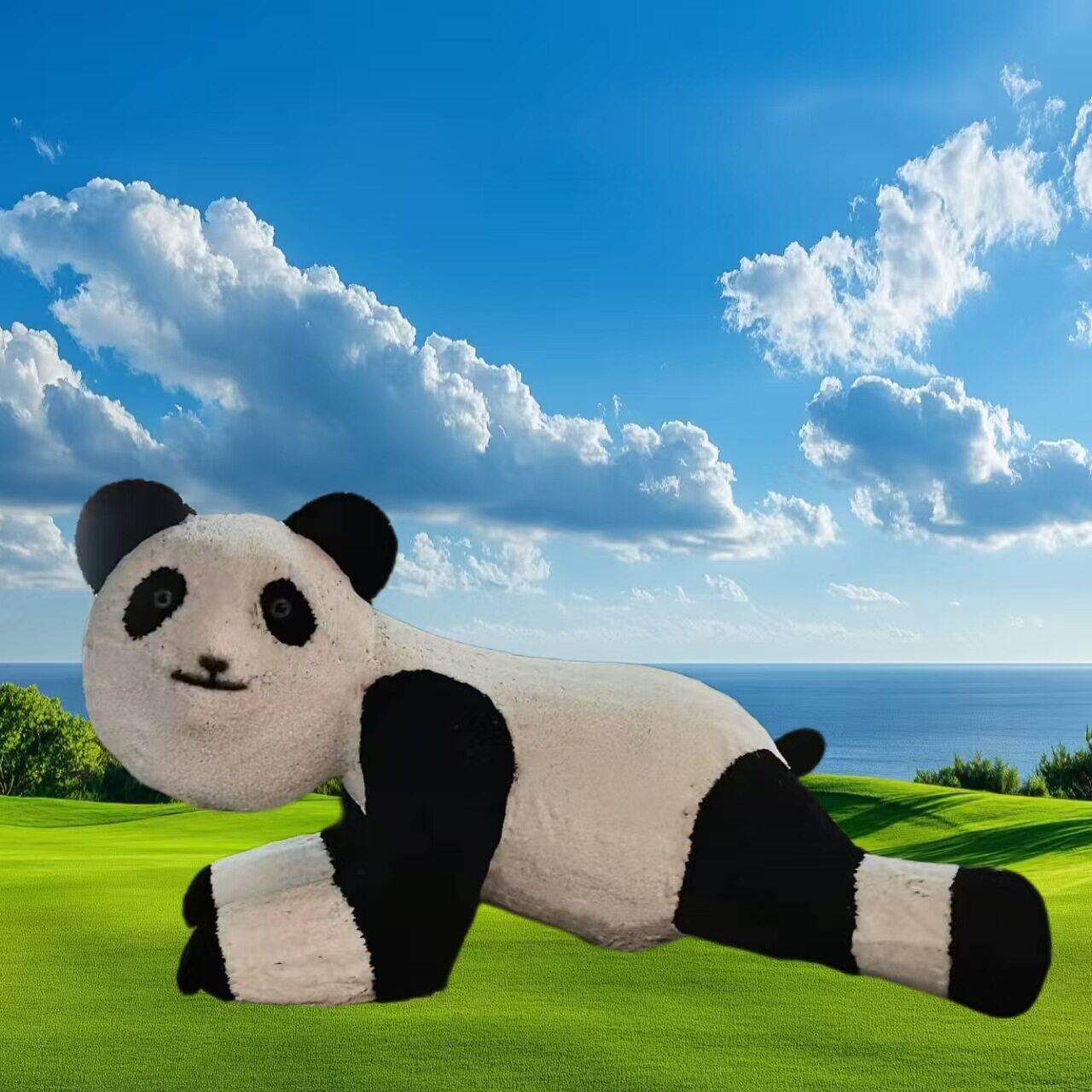 绿雕仿真草动物稻草人工艺品景观工程公园植物绿雕手工草编