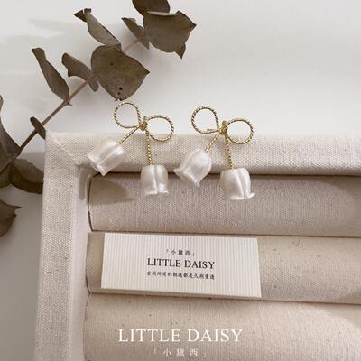 「小黛西」温柔蝴蝶结花朵耳环女
