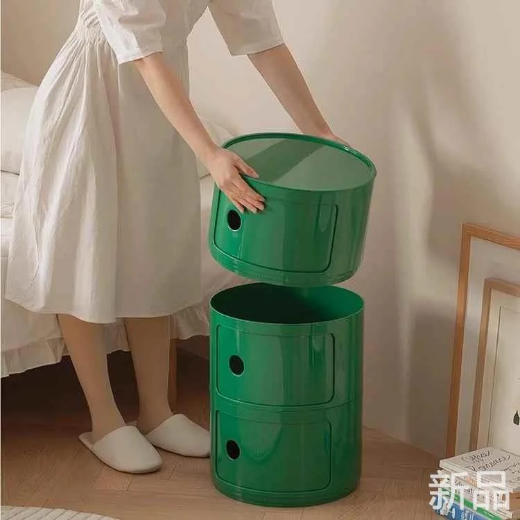 圆形床头柜小型边几床边柜创意儿窄可爱童房卧室设计收纳置物新品