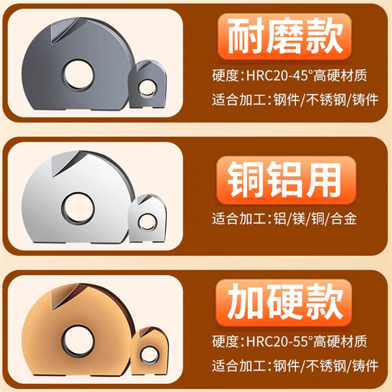 R4/R5/R6/R8/R10/R12.5/R15/R16数控半圆铣刀片刀粒球头铣/淬火硬