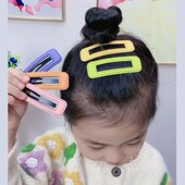 幼儿园儿童时尚 碎发夹子女童方形大发卡长方形加长皮夹子碎发神器