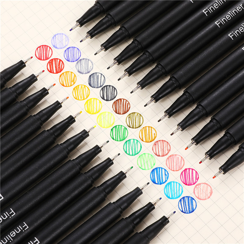 100色彩色勾线笔手帐笔学生用美术描边针管笔儿童绘画套装专用