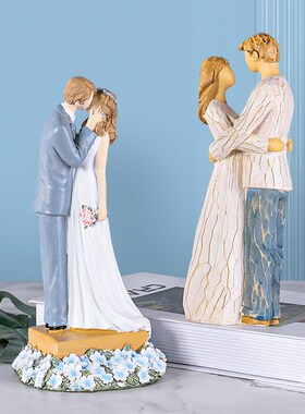 简约情侣摆件创意结婚礼物新人房客厅桌面装饰品闺蜜姐妹订婚送礼