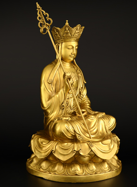 纯铜地藏王菩佛像九华山地藏菩萨像供奉家用娑婆三圣铜像摆件大号