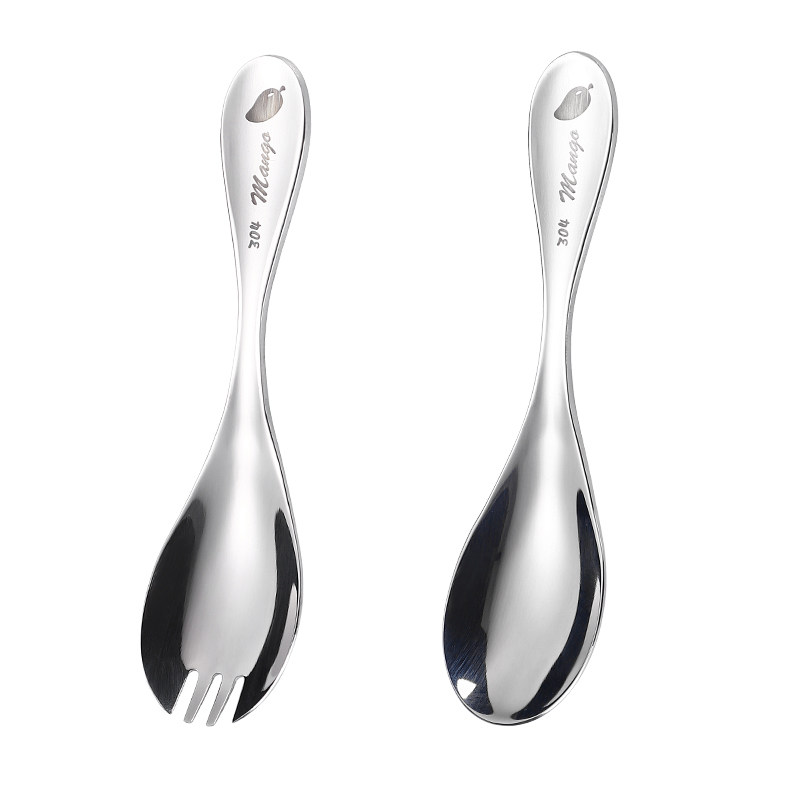 创意304不锈钢儿童餐具水果叉子幼儿园勺叉一体调羹宝宝吃饭勺子,婴童用品,儿童餐具,淘宝优惠券,粉丝福利购,淘宝优惠卷