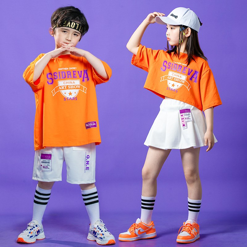 六一儿童演出服女爵士舞套装幼儿园舞蹈演出服男童嘻哈街舞表演服