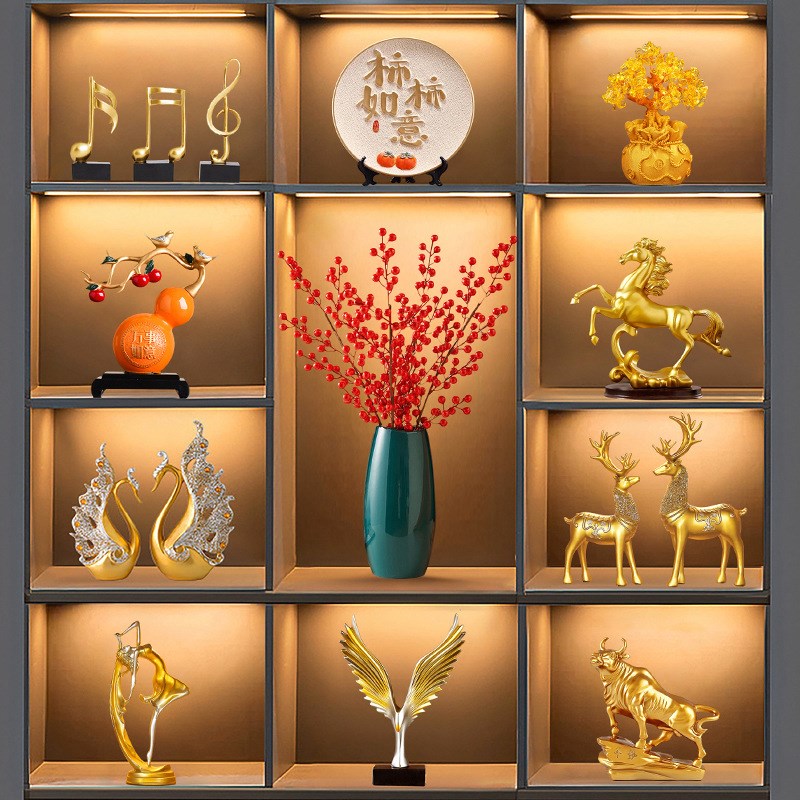 轻奢家居酒柜装饰品摆件 客厅玄关公室工艺品摆设乔迁开业礼品