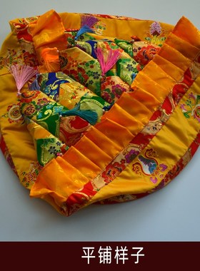 绣小八吉祥五彩宝伞藏式经堂室内供桌上方装饰面料鲜亮八宝佛宝幢