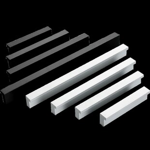 简约黑白色衣柜拉手 128 192美式 厨柜抽屉加长把手 160 孔距64