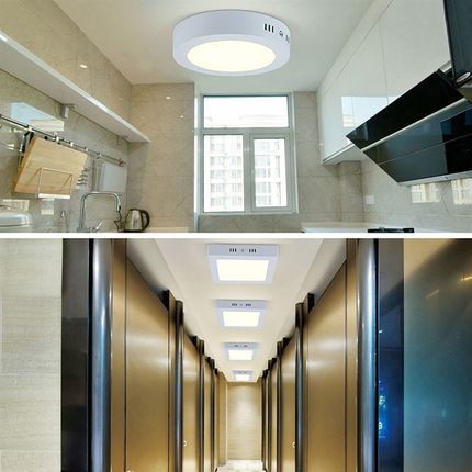 明装筒灯孔灯圆形免开孔卧室客厅吸顶家用超薄走廊过道led天花灯